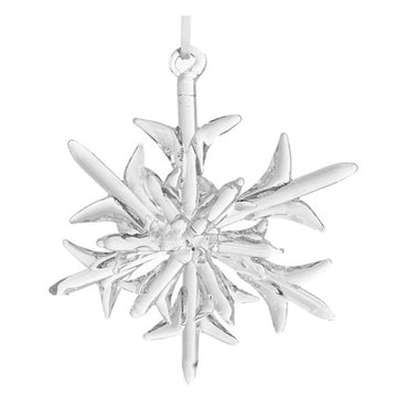 Clear Glass Snowflake Ornament