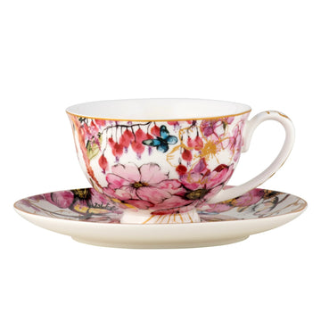 Floral Tea Cup and Saucer