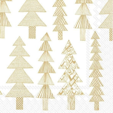 White + Gold Kuusikossa Napkin by Marimekko - 2 sizes