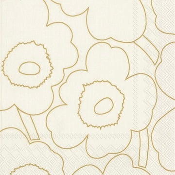 Gold Piirto Unikko Napkin by Marimekko - 2 sizes