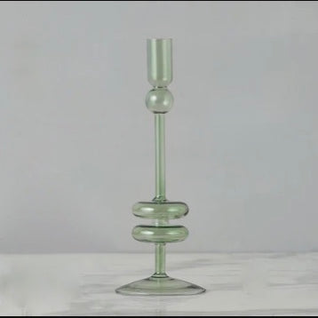 Glass Candle Holder, Sage - 2 Sizes