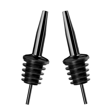 Liquor Bottle Pourers - Black Chrome Finish - set of 2