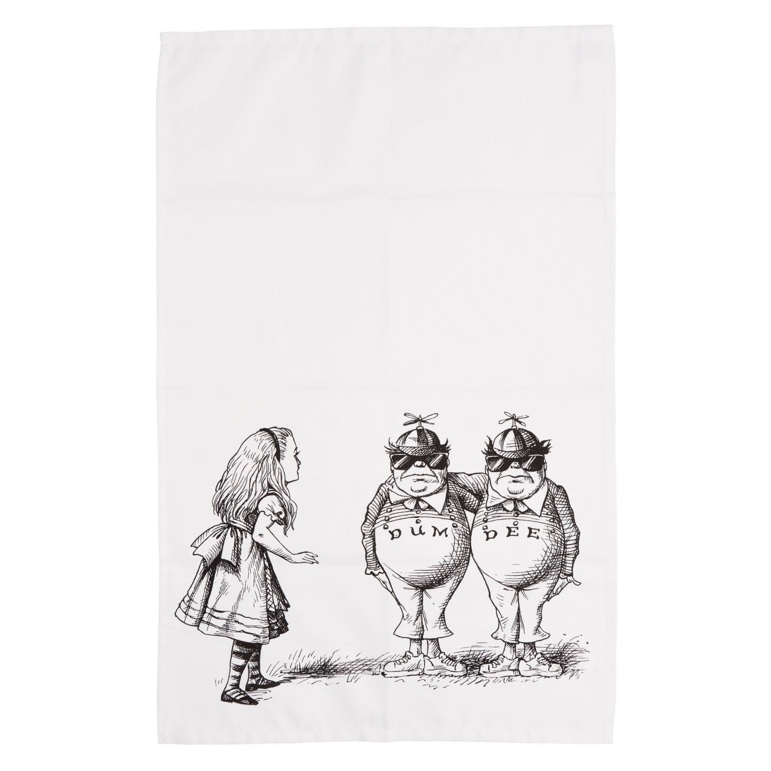 Alice in Wonderland Dum + Dee Tea Towel