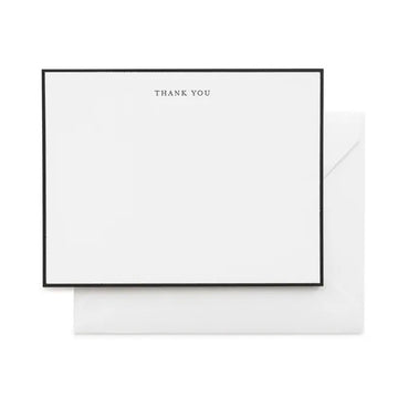 Black Simple Thank You Note - Boxed Set