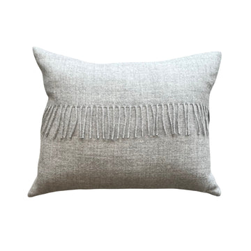 🇨🇦 Grey Baby Alpaca Fringed Cushion