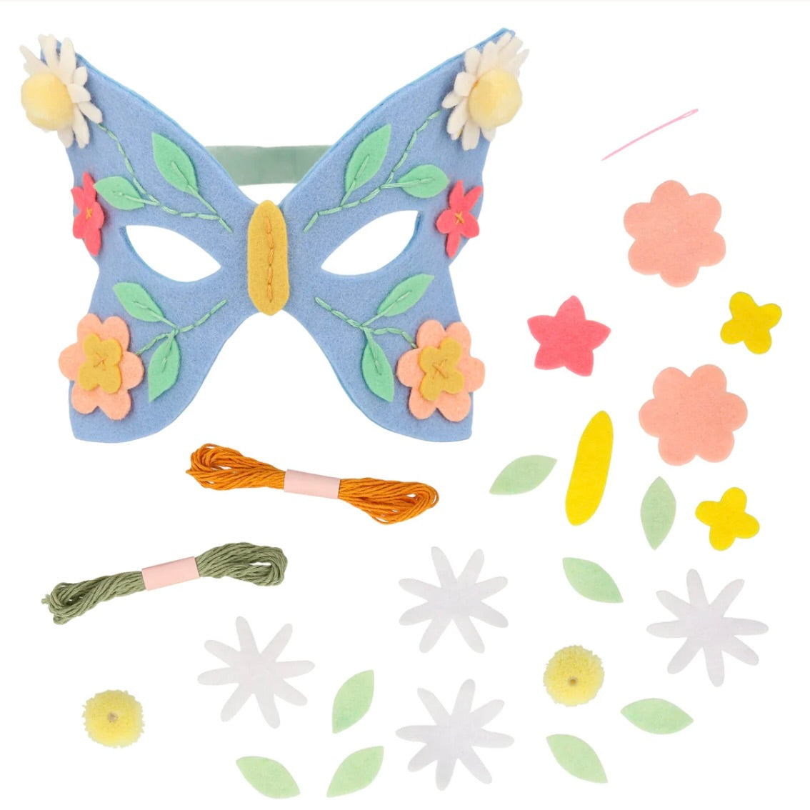 Flower Embroidery Butterfly Mask Kit