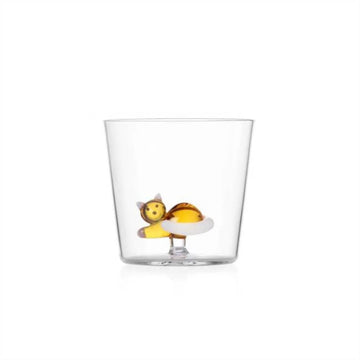 Lying Amber Cat with White Tail Tumbler - by Ichendorf Milano