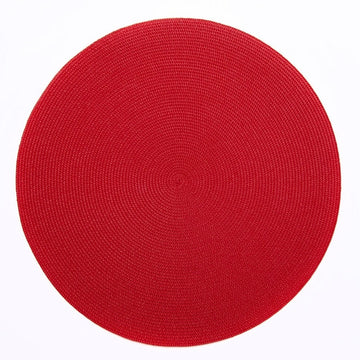 Holiday Red Round Placemat by Deborah Rhodes