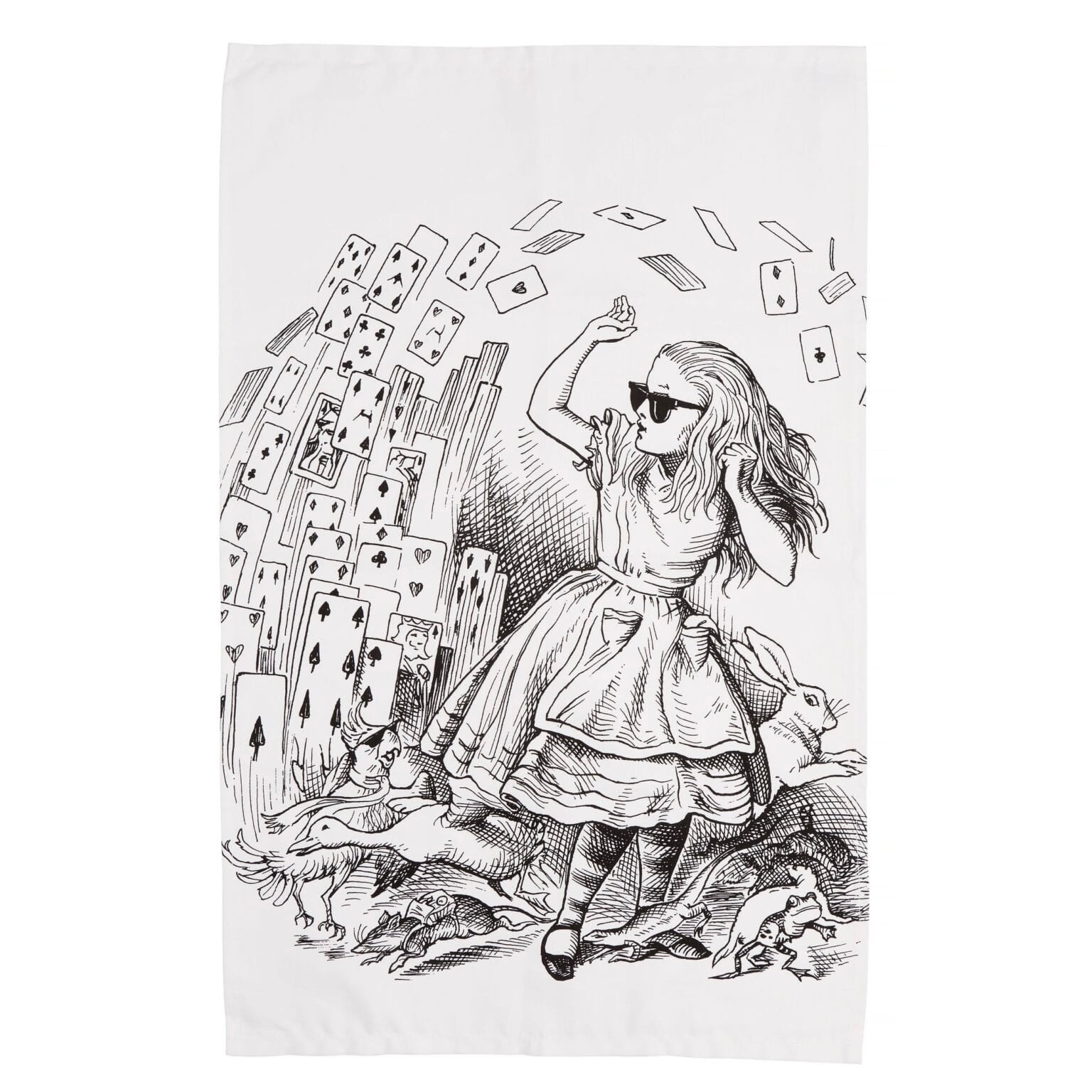 Alice in Wonderland Cards Tea Towel