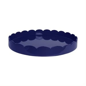Large Navy Scalloped Tray by Addison Ross