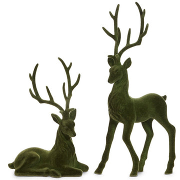Green Flocked Deer - 2 styles
