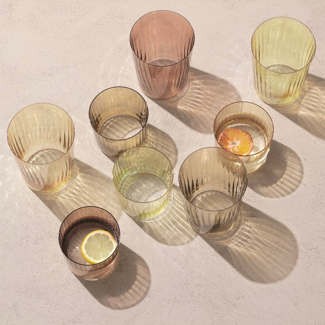 Gems Tumbler Amber- set of 4