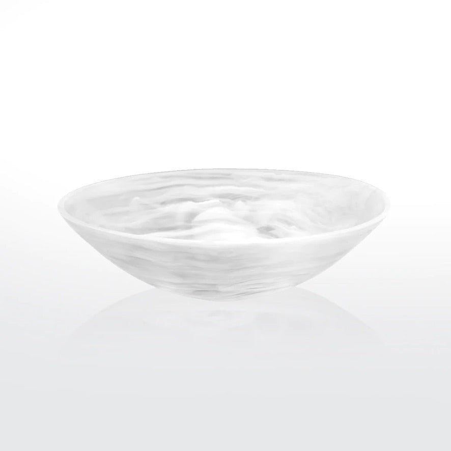 Small Resin Everyday Bowl - White Swirl