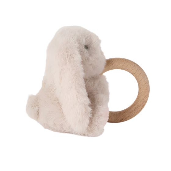 Plush Bunny Wooden Ring Rattle