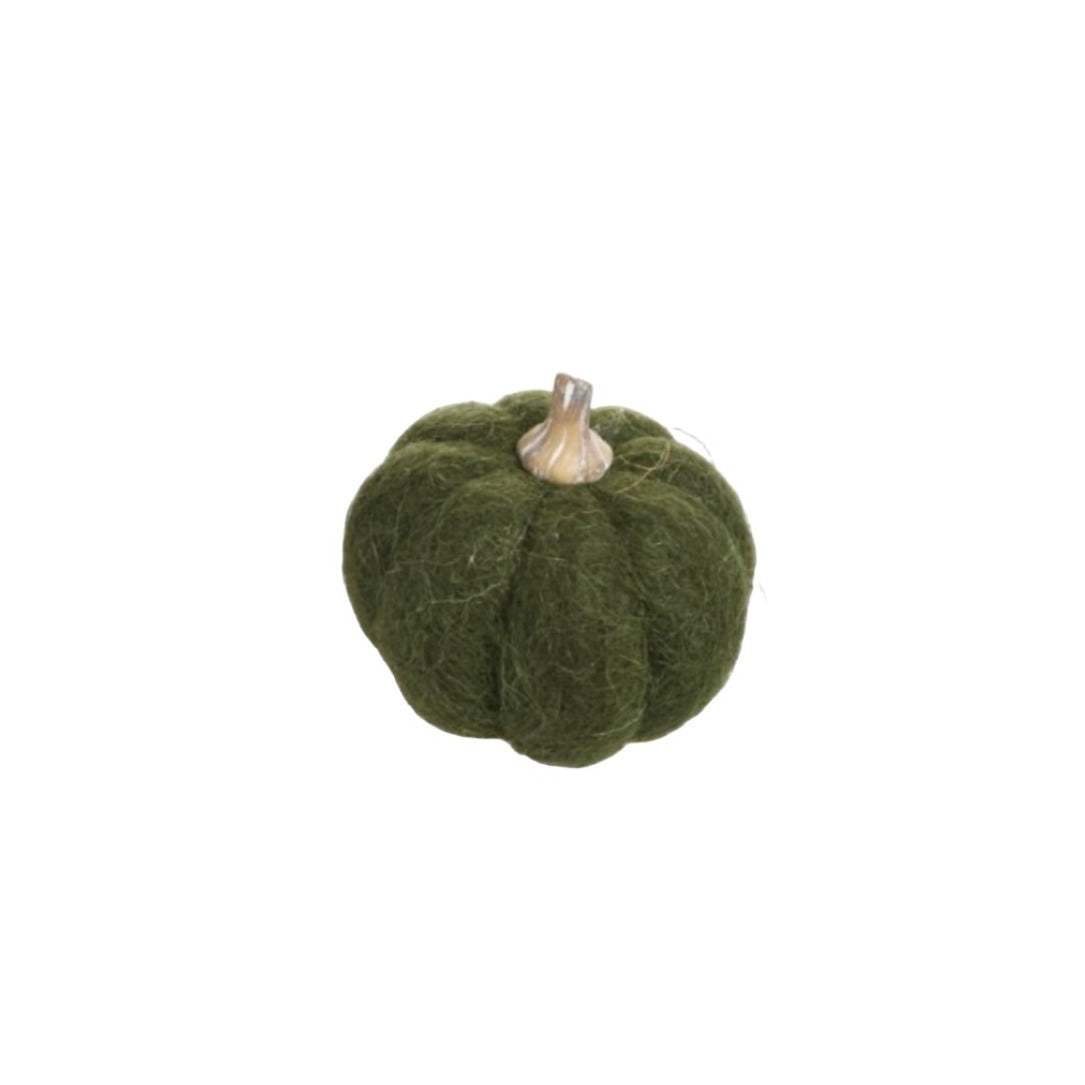 Olive Felt Pumpkin