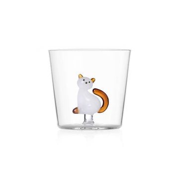 White Cat with Amber Tail Tumbler - by Ichendorf Milano