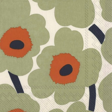 Cream + Orange Unikko Napkin by Marimekko - 2 sizes