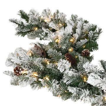Snowy Garland with LED lights