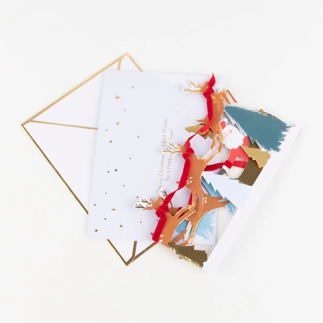 Santa's Sleigh 3D Scene Christmas Card by Meri Meri