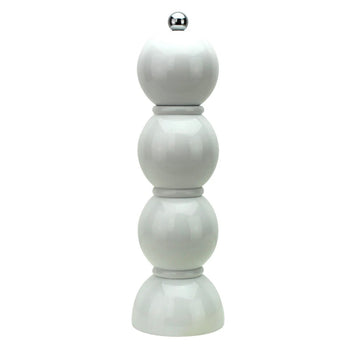 White Lacquer Bobbin Salt + Pepper Mill by Addison Ross