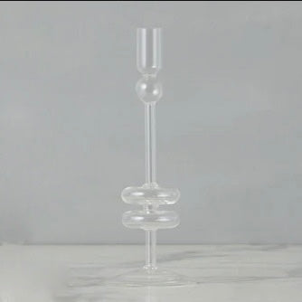 Glass Candle Holder, Clear - 2 Sizes