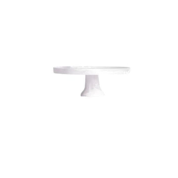 Small Resin Footed Cake Stand - White Swirl