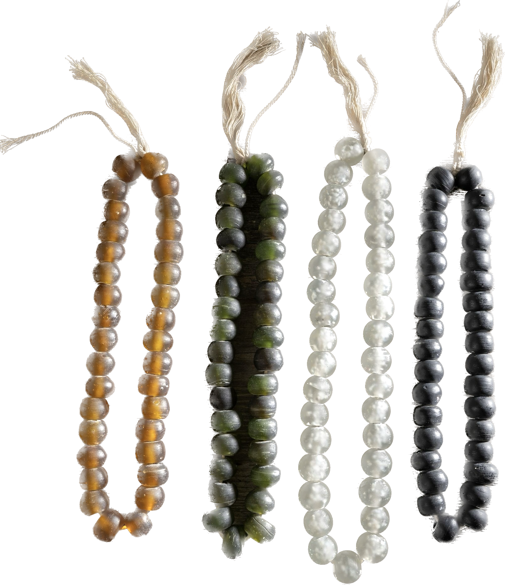 Frosted Glass Tassel Beads - 4 colours