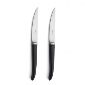Black Rib Steak Knife by Cutipol - set of 2