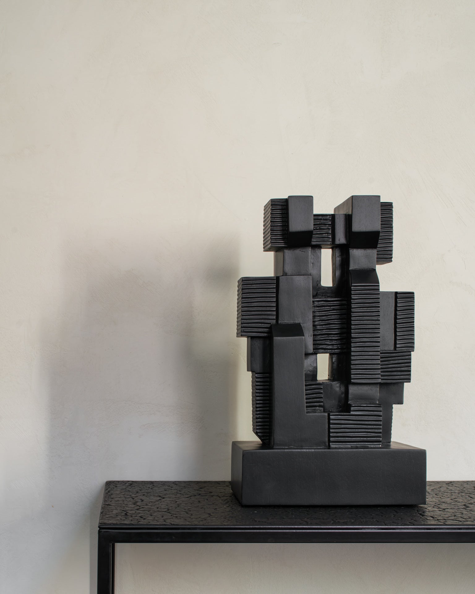 Black Block Sculpture - Mahogany