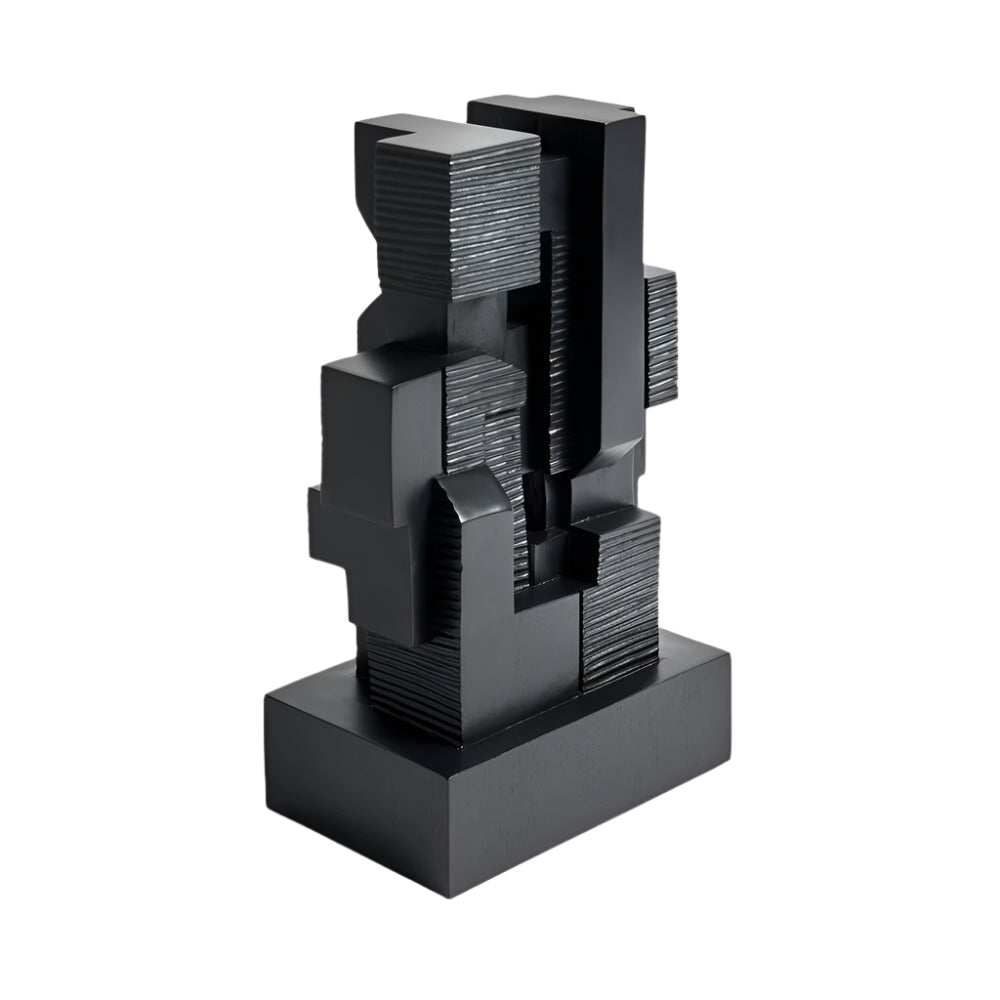 Black Block Sculpture - Mahogany