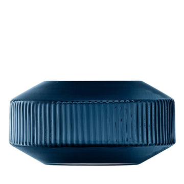 Navy Ribbed Rotunda Wide Vase