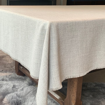 Fringed Heather Linen Tablecloth - 15 colours