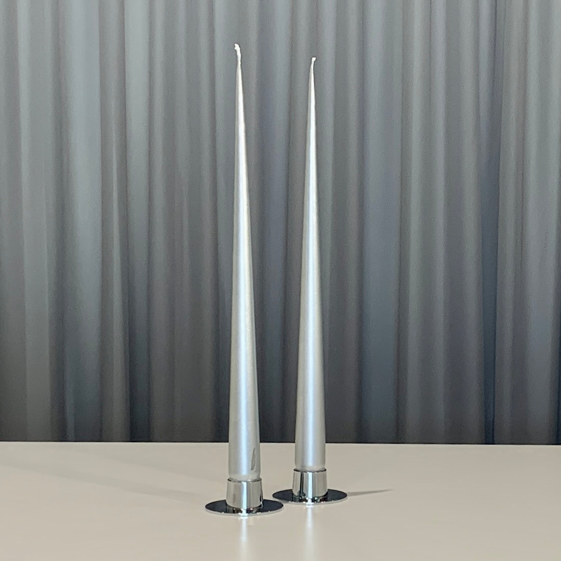 Candle Silver Taper Candle 13" - pair