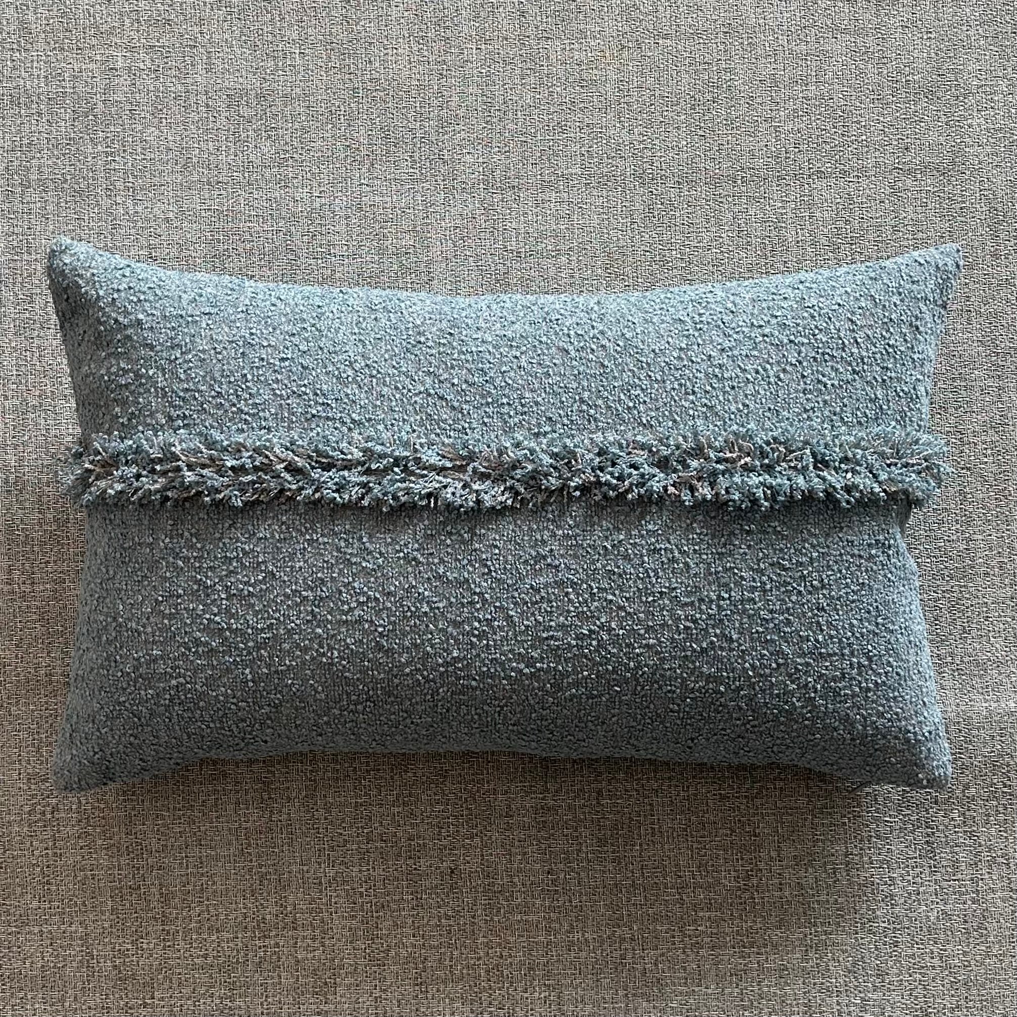 Boho Gobi Lumbar Cushion - Smokey Blue