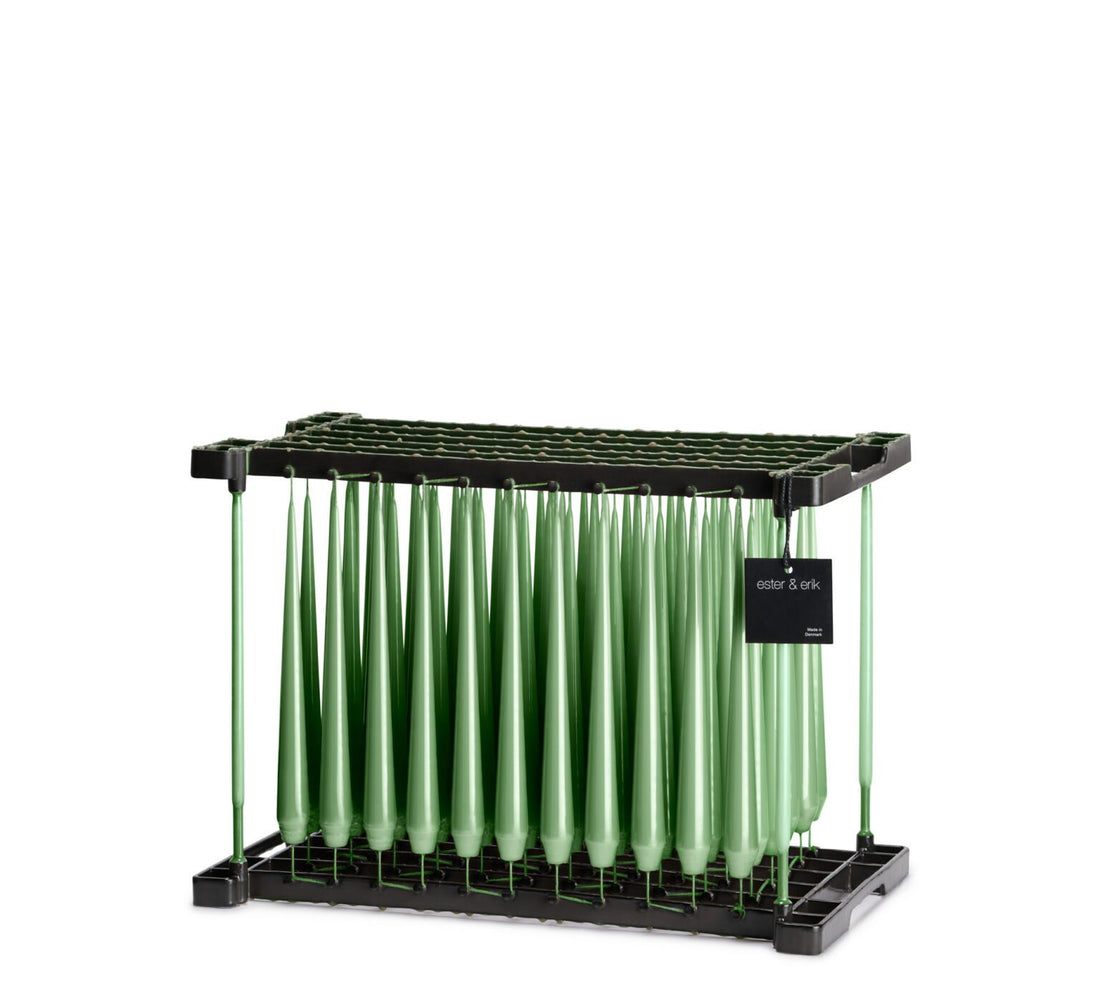 Sage Lacquer Taper Candle Pair by Ester + Erik