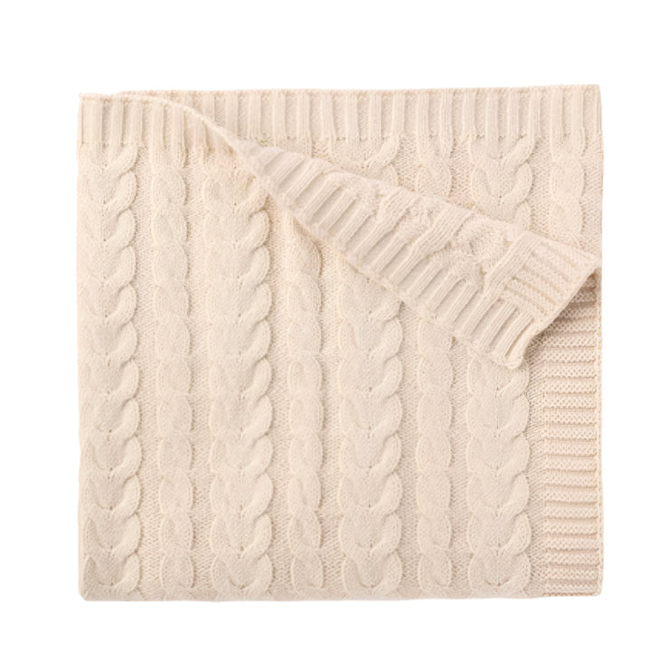 Cable Knit Baby Blanket - Wheat