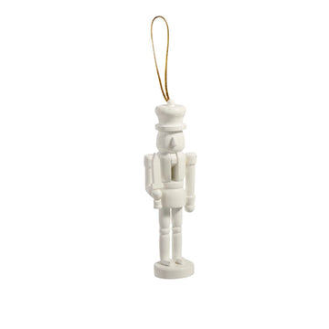 White Nutcracker with Sword Ornament - Small