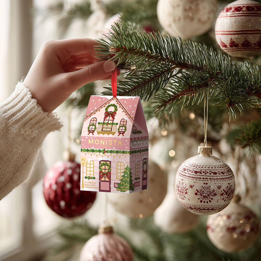Pink House Christmas Decoration - French Earl Grey Tea