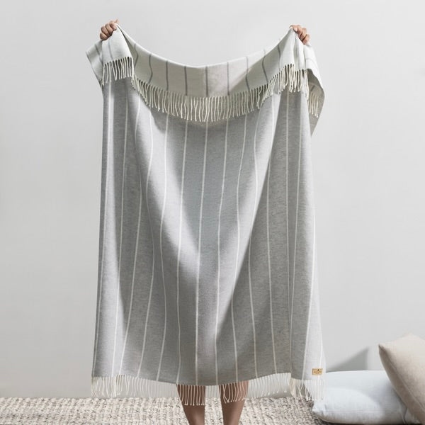 Light Gray Fiji Stripe Throw