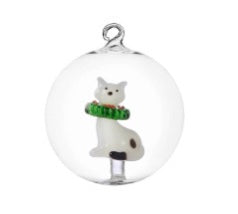 White Cat with Wreath Ornament by Ichendorf Milano