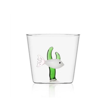 White Fish with Green Seaweed Tumbler - by Ichendorf Milano