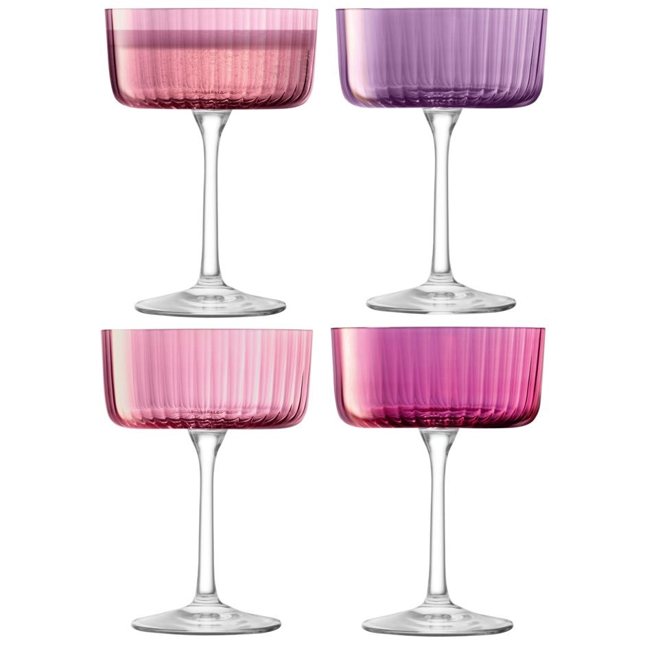 Gems Coupe/Cocktail Glass Assorted Garnet - set of 4