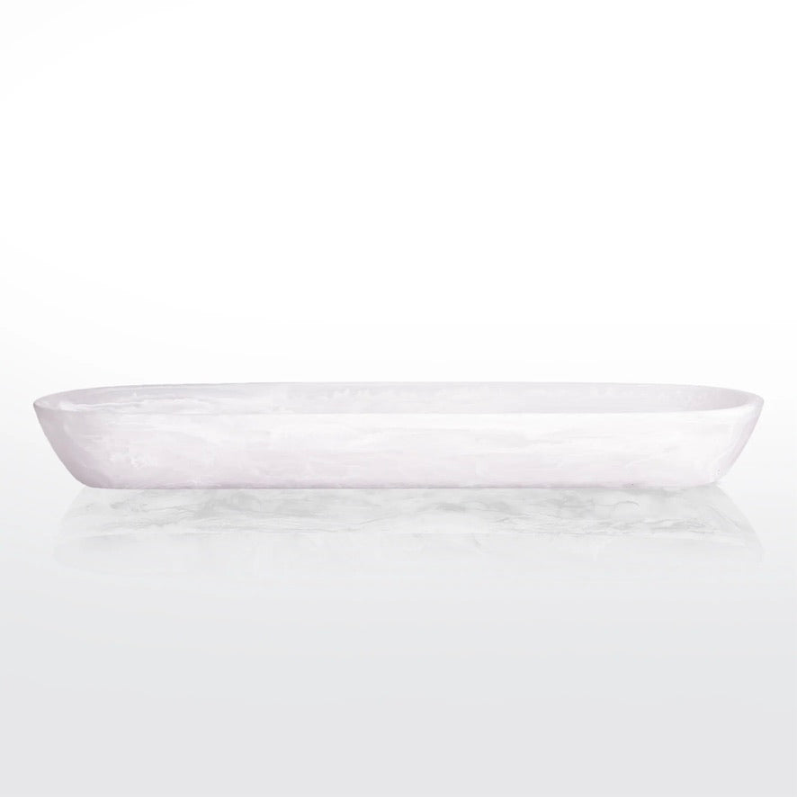 XLarge Resin Boat Bowl - White Swirl