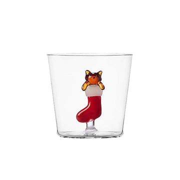 Amber Cat in Red Sock Tumbler - by Ichendorf Milano