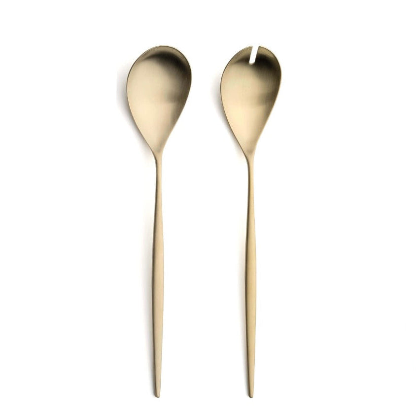 Matte Champagne Moon Salad Set by Cutipol