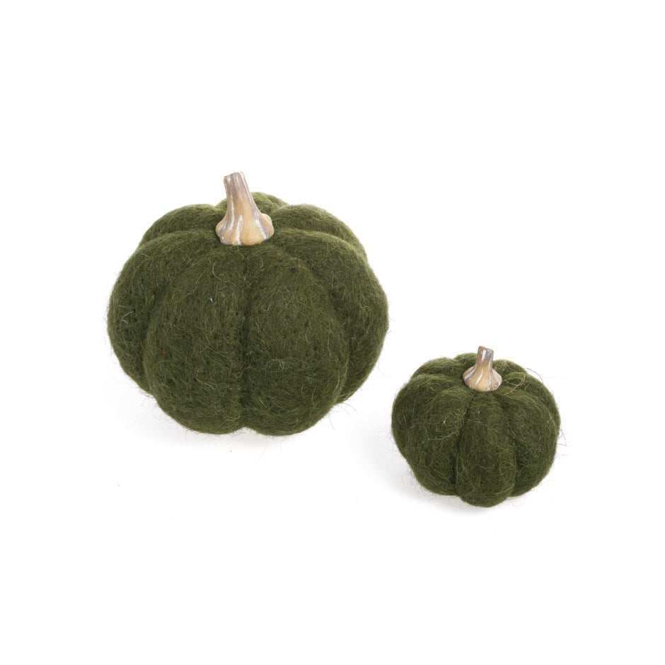 Olive Felt Pumpkin