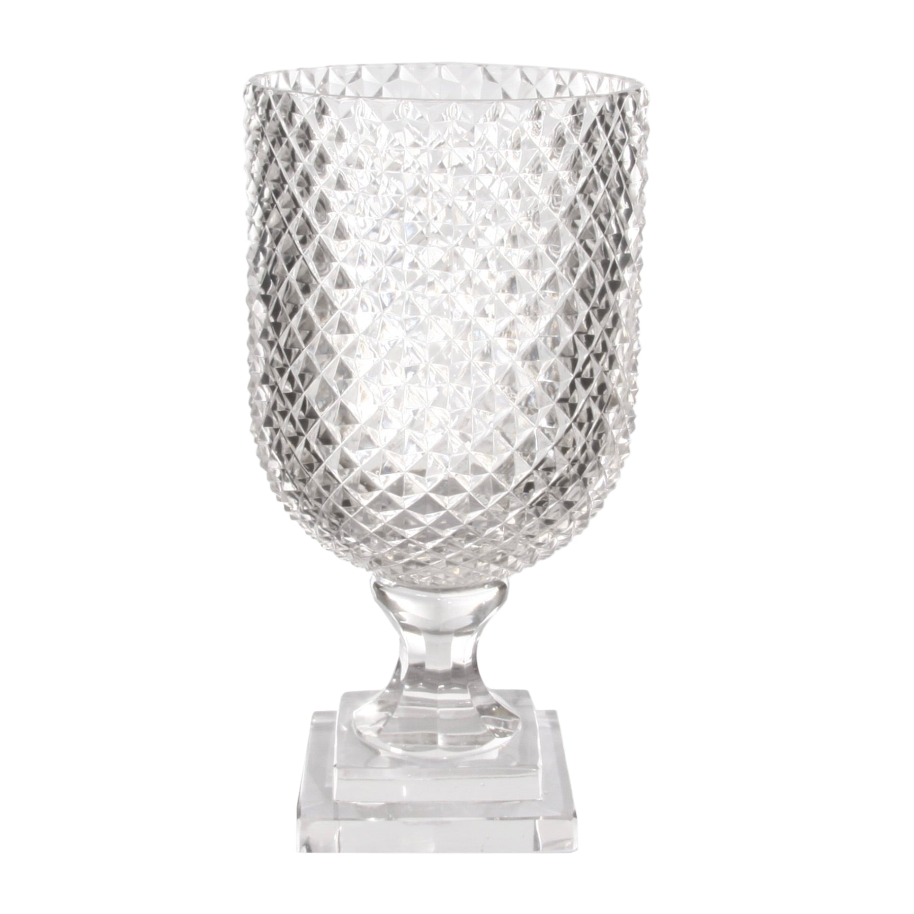 Clear Glass Diamond Cut Hurricane