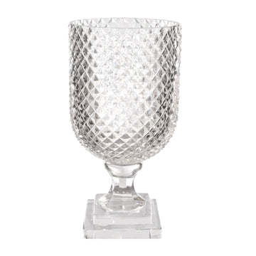 Clear Glass Diamond Cut Hurricane