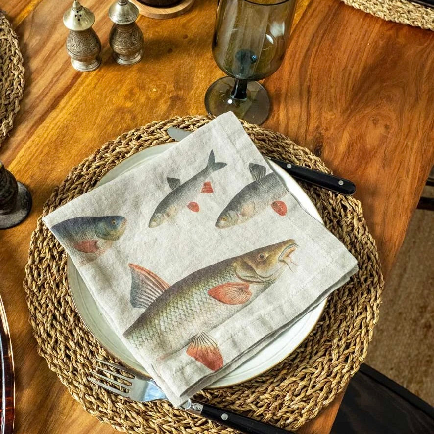 Freshwater Fish Napkins - set of 2 assorted styles