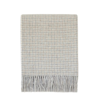 Light Grey, Ivory + Tan Plaid Glencoe Throw
